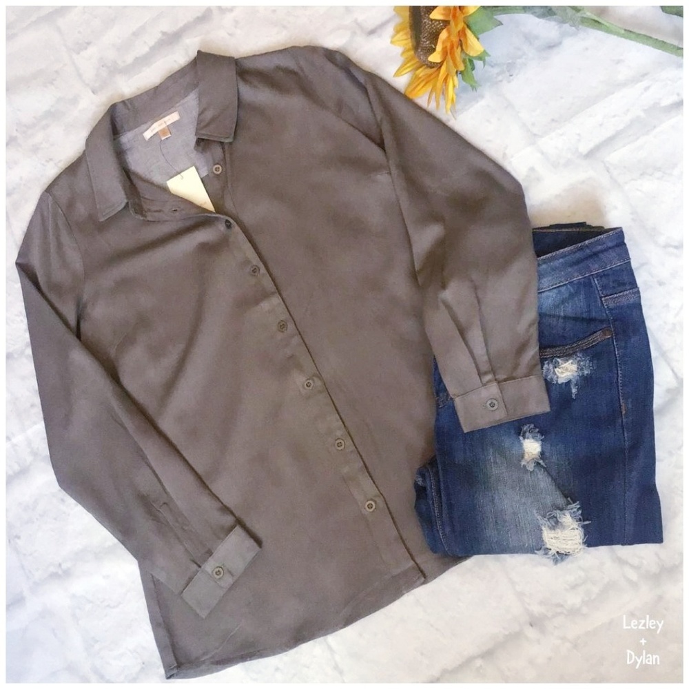 🎀HP🎀 Skies Are Blue Olive Embroidered Top - Picture 7 of 8